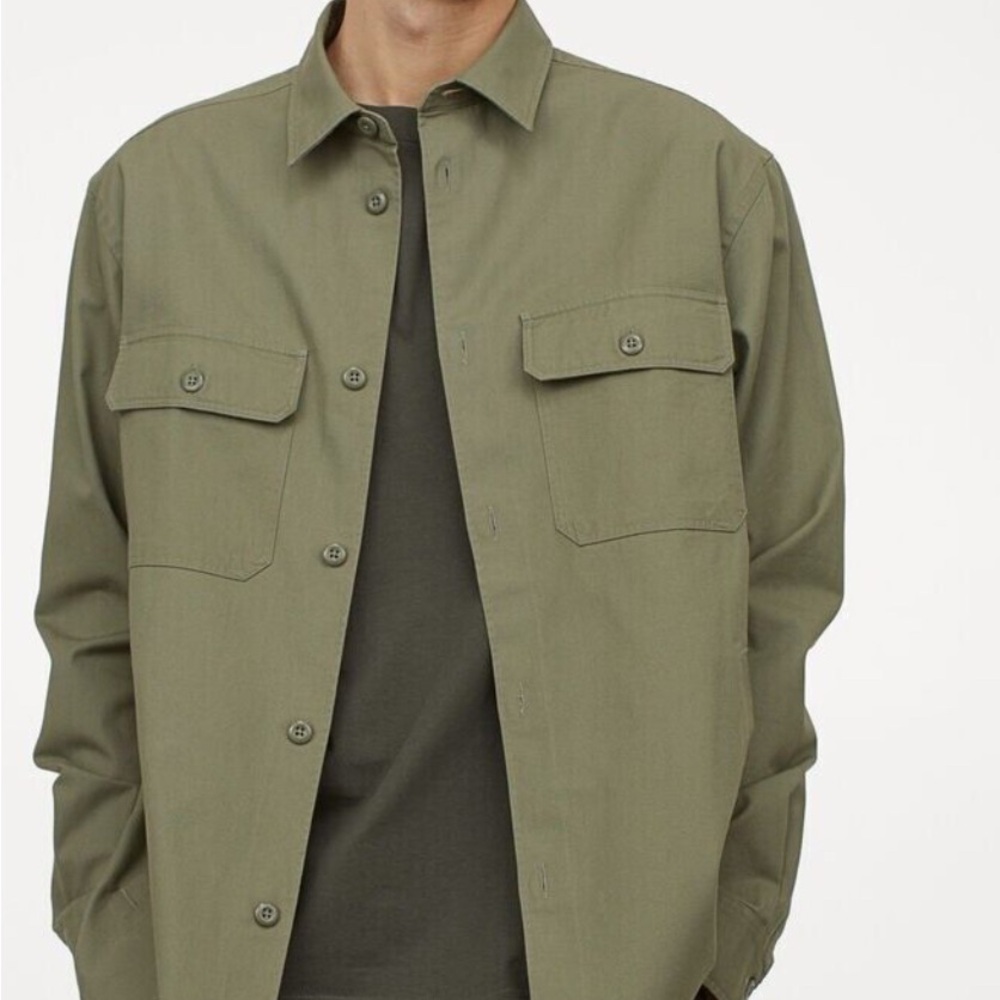 H&M Green Lightweight Shirt Jacket